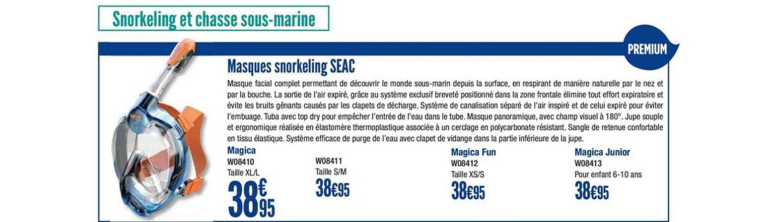 masques snorkeling seac