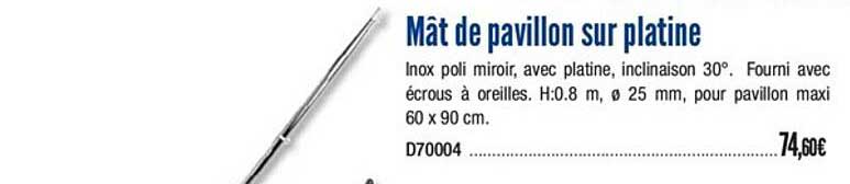 mât de pavillon sur platine