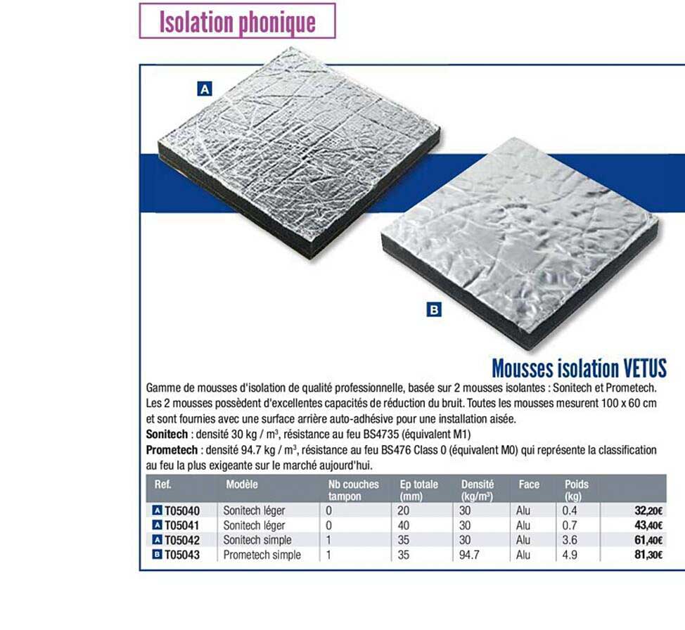 mousses isolation vetus