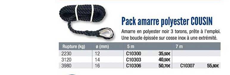 pack amarre polyester cousin