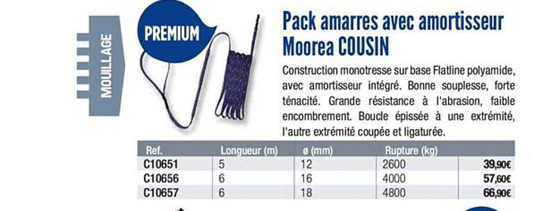 pack amarres avec amortisseur moorea cousin