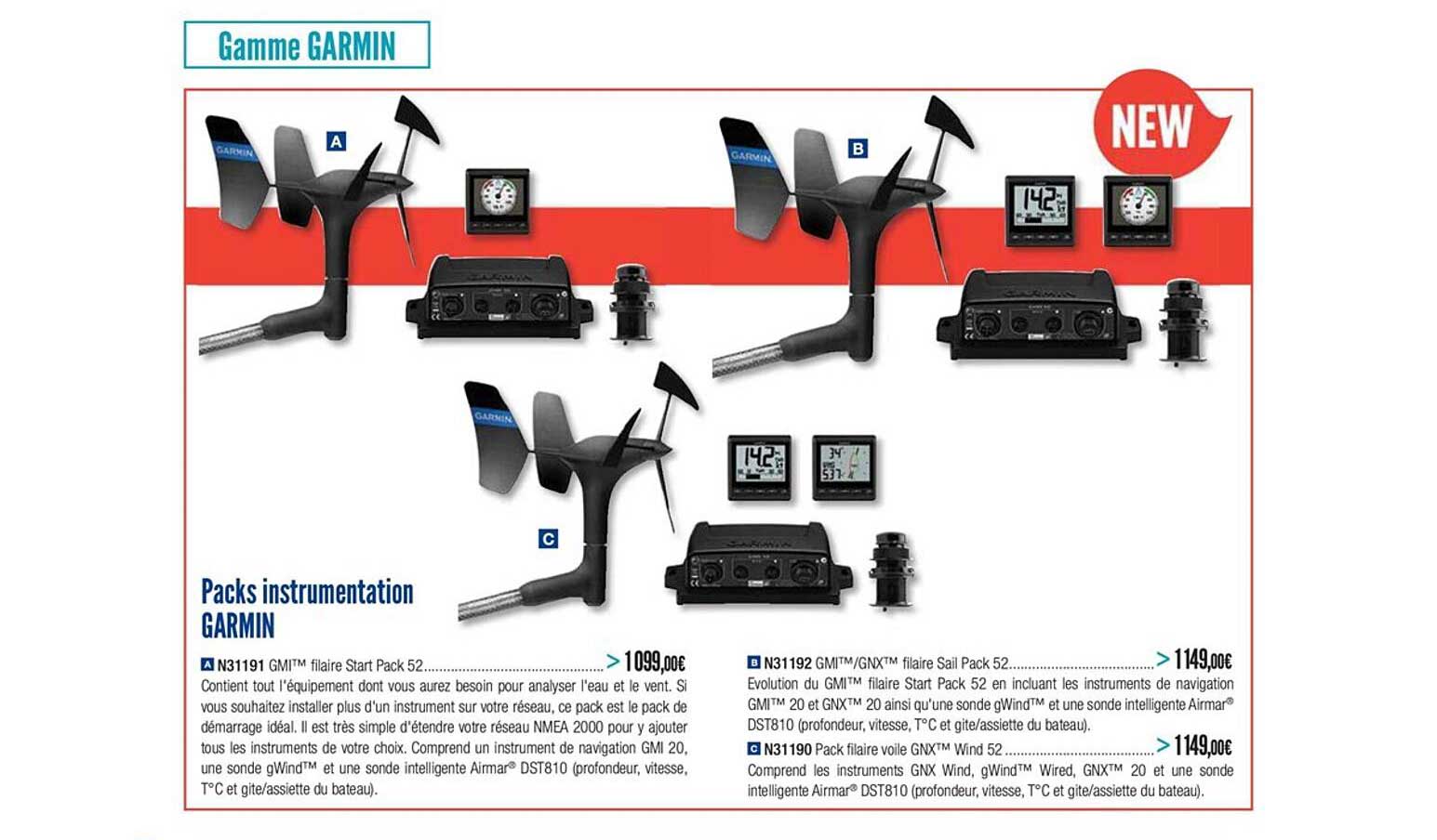 packs instrumentation garmin