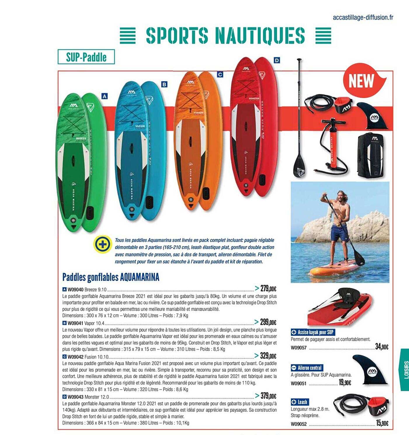paddles gonflables aquamarina