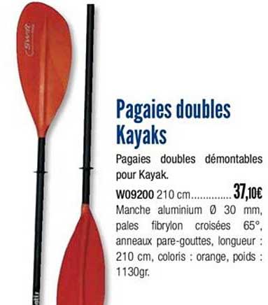 pagaies doubles kayaks