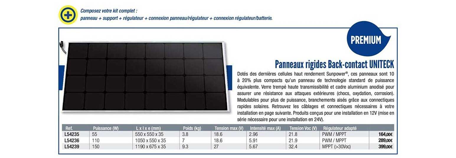 panneaux rigides back contact uniteck