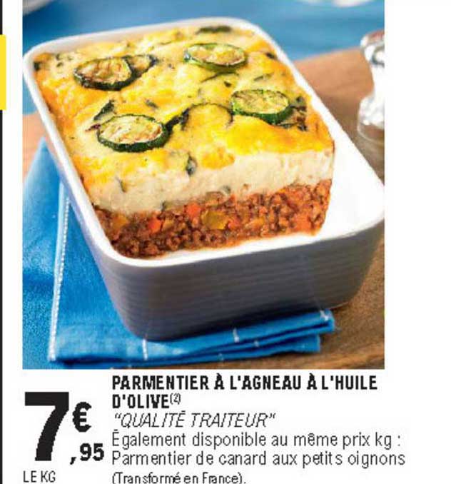 parmentier à l'agneau à l'huile d'olive "qualité traiteur"