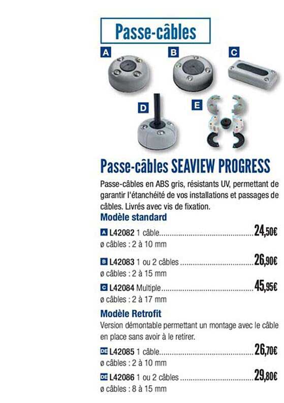 passe câbles seaview progress