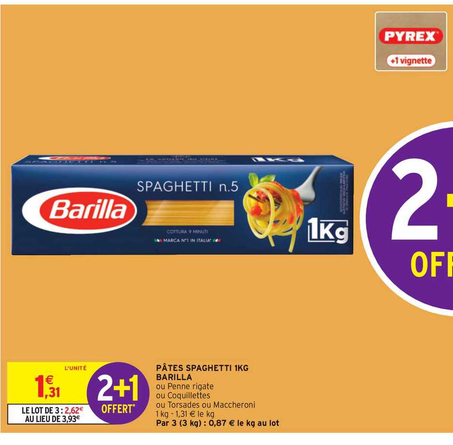 pâtes spaghetti 1kg barilla