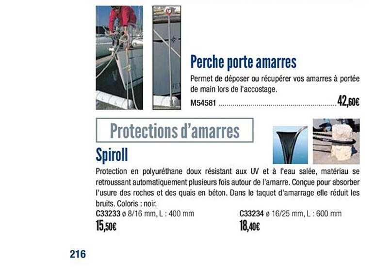 perche porte amarres spiroll