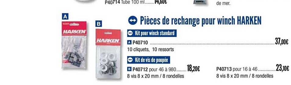 pièces de rechange pour winch harken