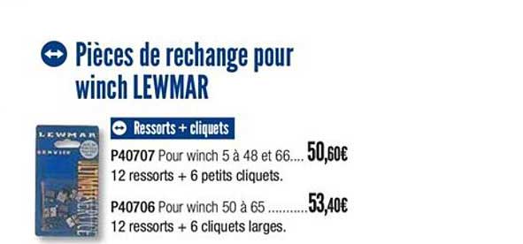 pièces de rechange pour winch lewmar