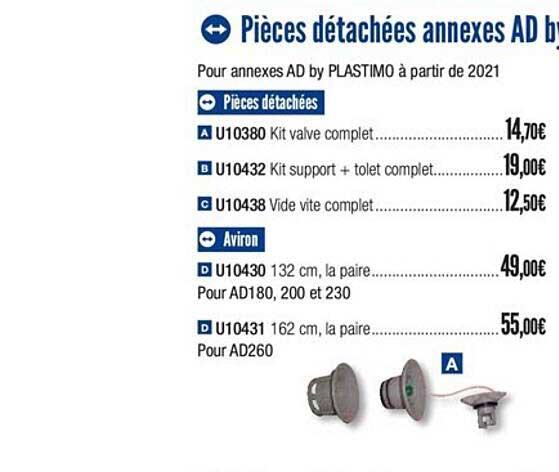 pièces détachées annexes ad by plastimo
