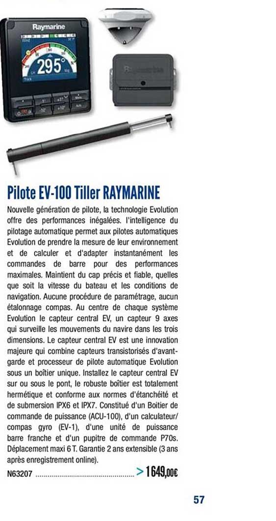 pilote ev 100 tiller raymarine