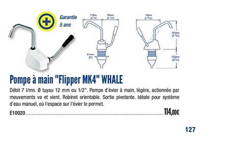 pompe à main flipper mk4 whale