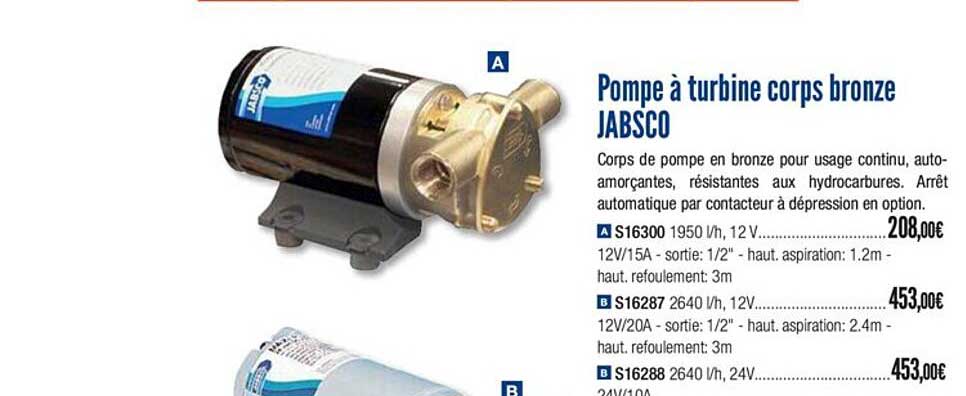 pompe à turbine corps bronze jabsco
