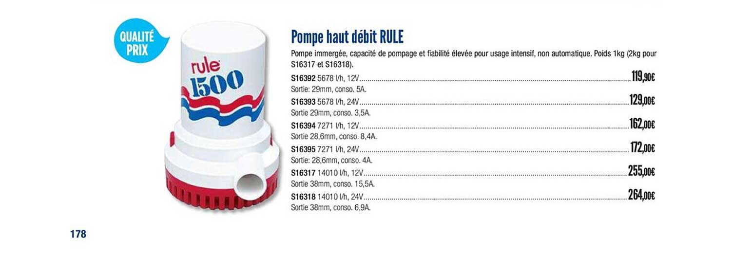 pompe haut débit rule