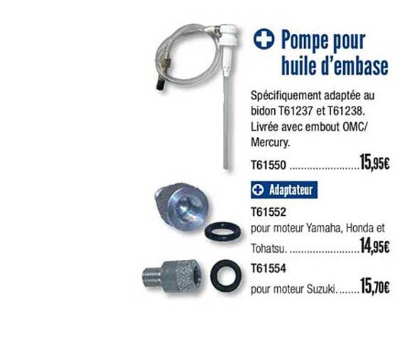 pompe pour huile d'embase