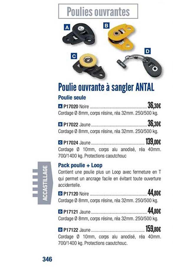 poulie ouvrante à sangler antal