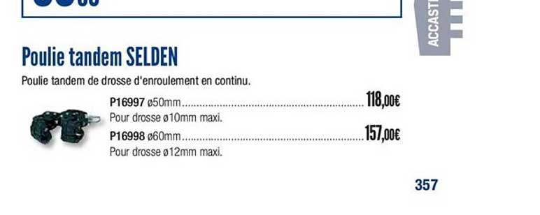 poulie tandem selden