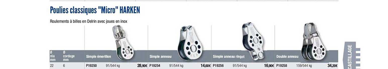 poulies classiques micro harken