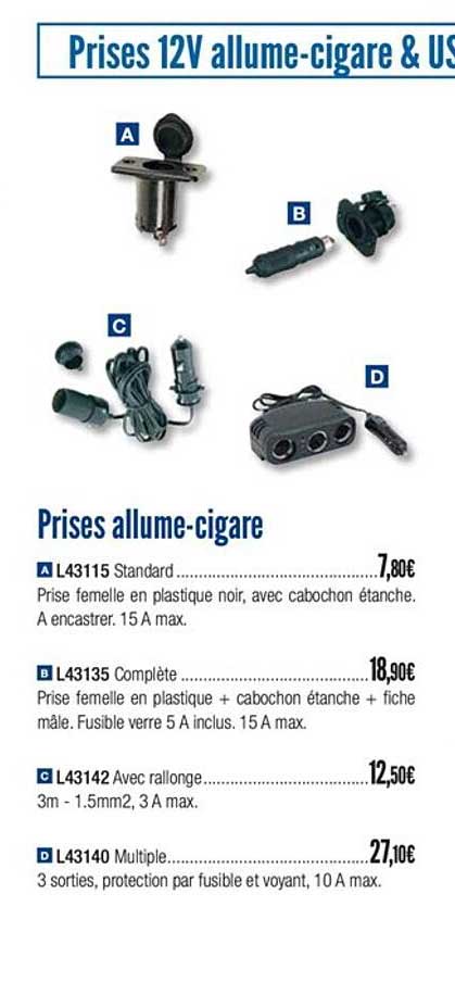 prises allume cigare