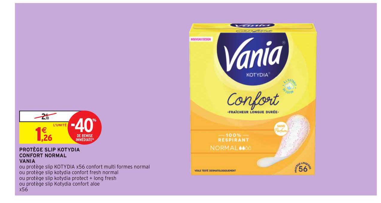 protège slip kotydia confort normal vania