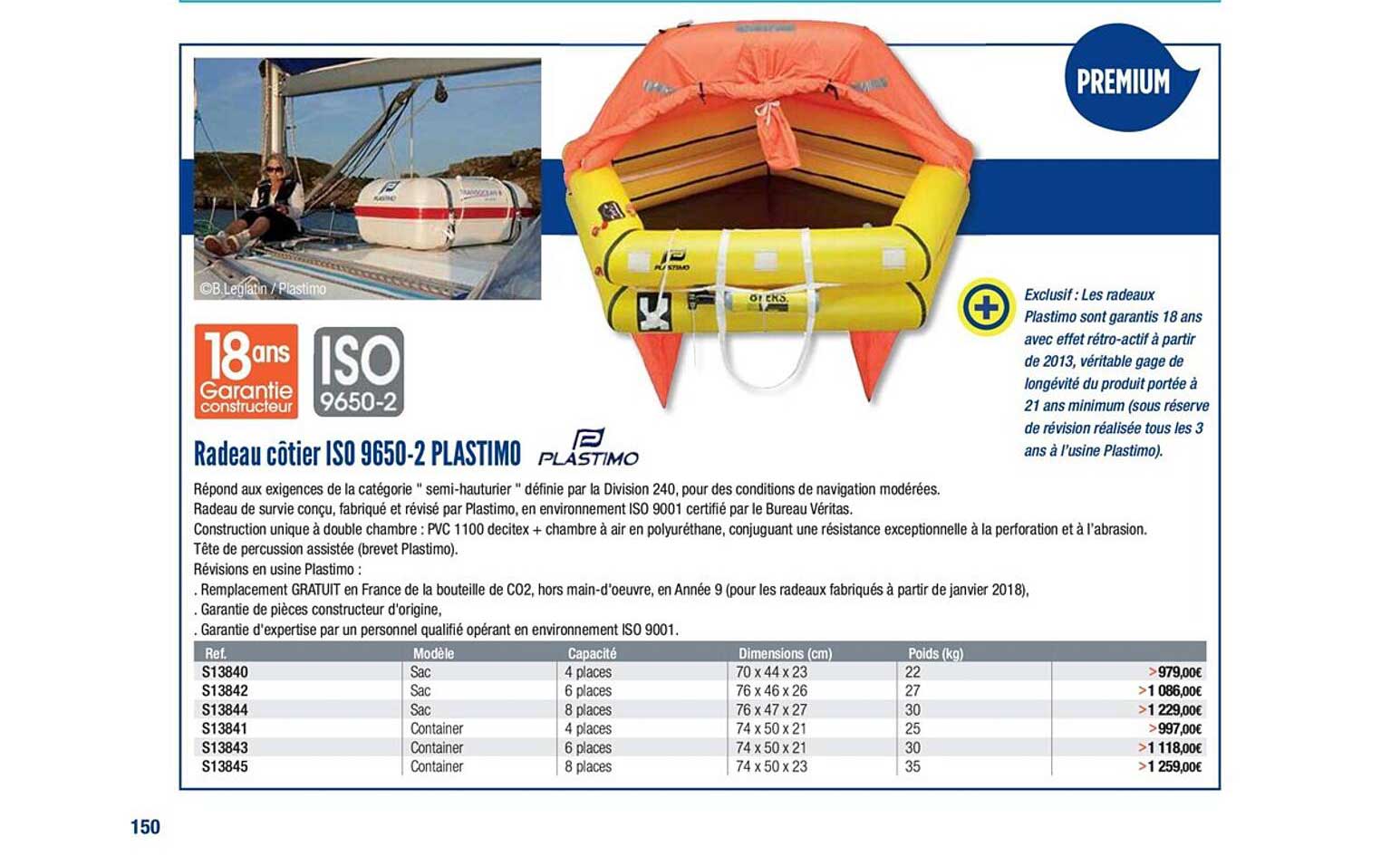 radeau côtier iso 9650 2 plastimo