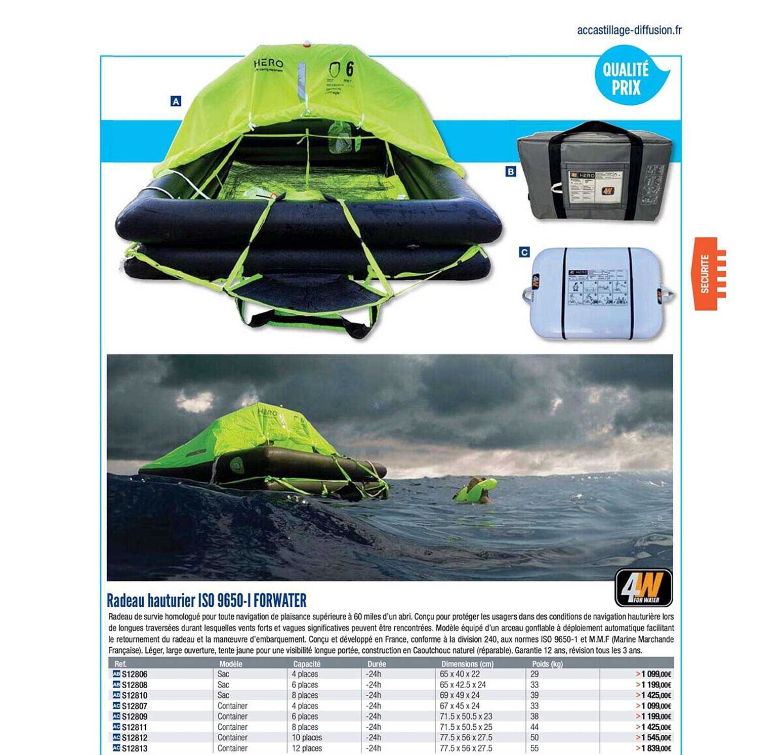 radeau hauturier iso 9650 i forwater