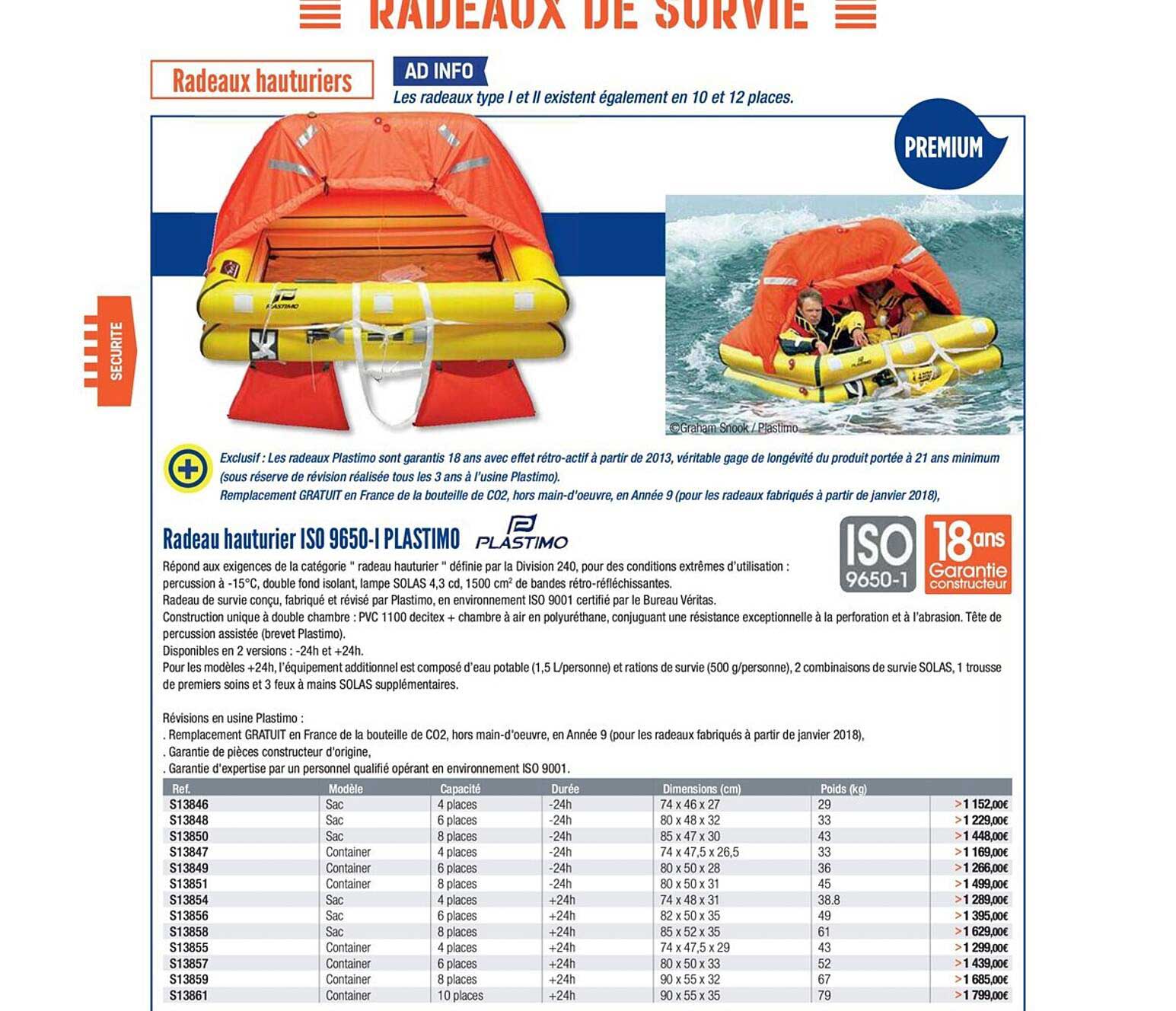 radeau hauturier iso 9650 i plastimo