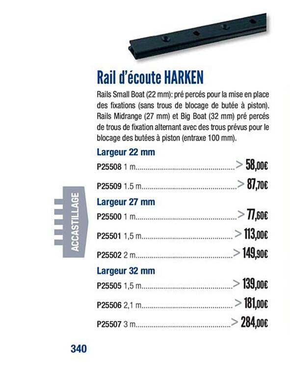 rail d'écoute harken