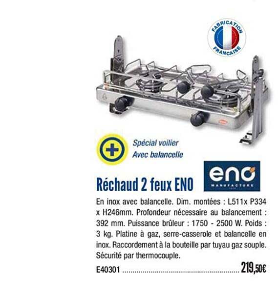 réchaud 2 feux eno