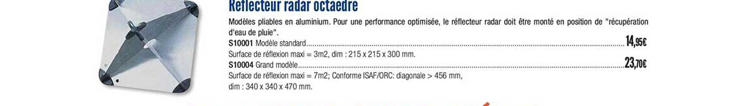 réflecteur radar octaedre