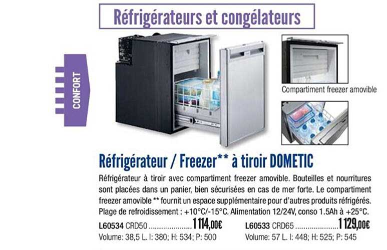 réfrigérateur freezer à tiroir dometic