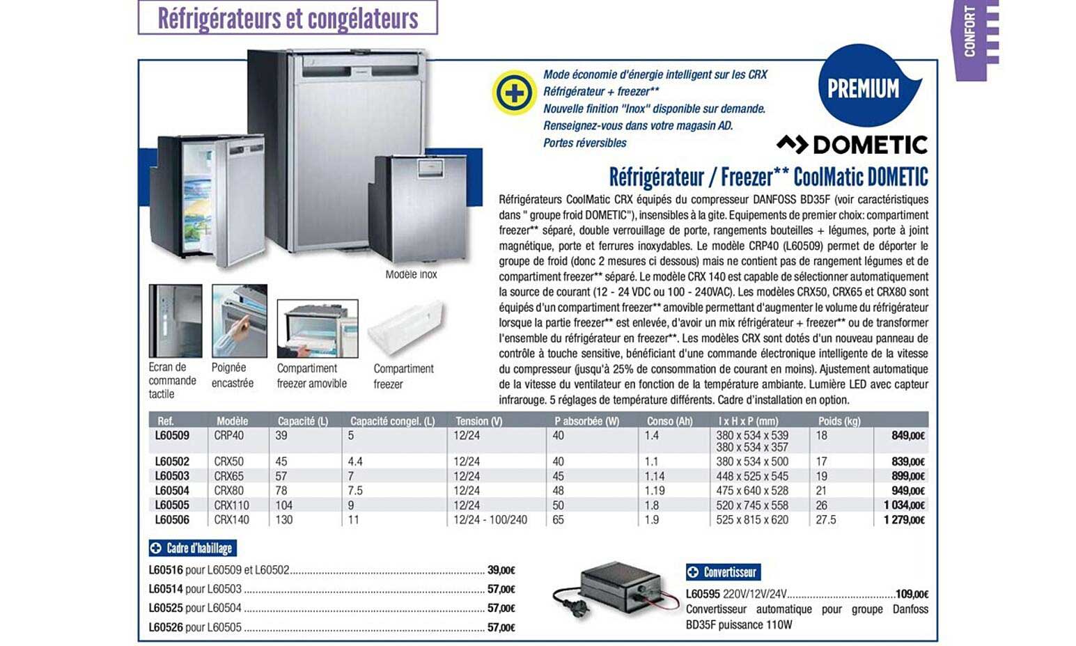 réfrigérateur freezer coolmatic dometic
