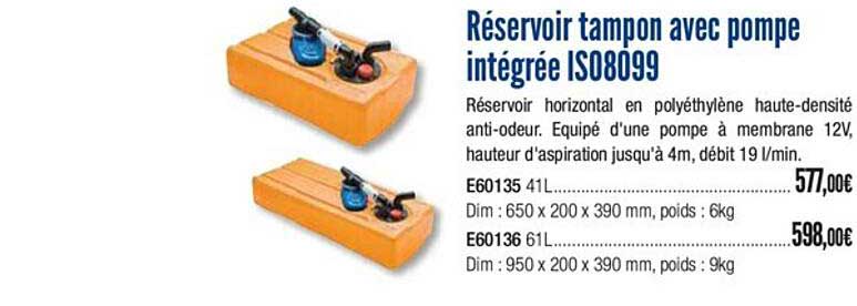 réservoir tampon avec pompe intégrée is08099