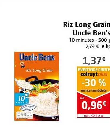 riz long grain uncle ben's