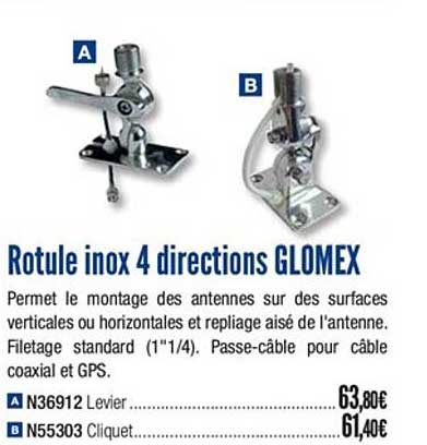 rotule inox 4 directions glomex