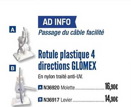 rotule plastique 4 directions glomex