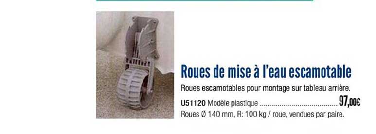 roues de mise à l'eau escamotable