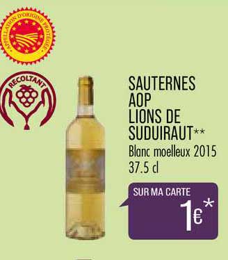 sauternes aop lions de suduiraut