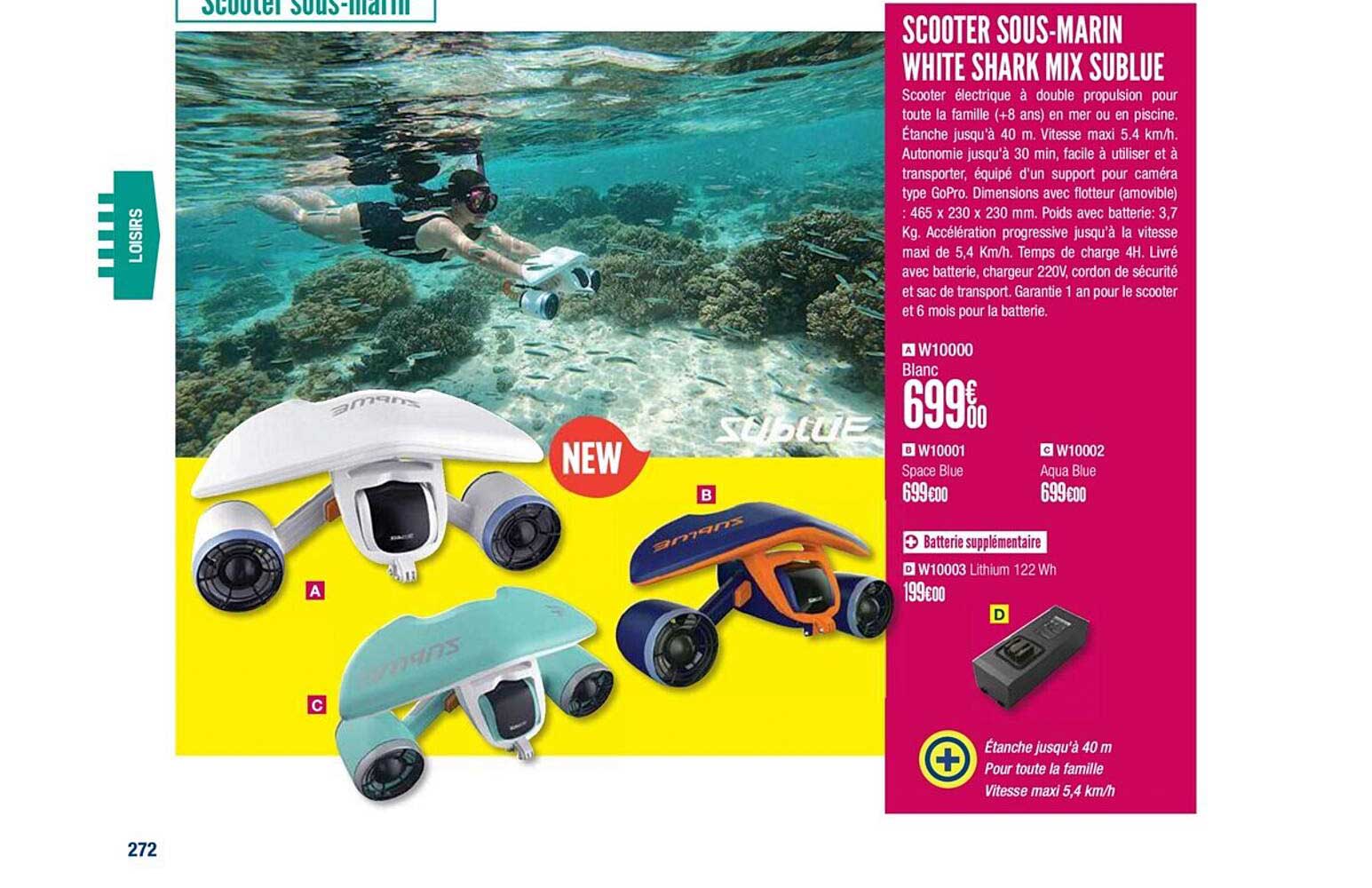 scooter sous marin white shark mix sublue