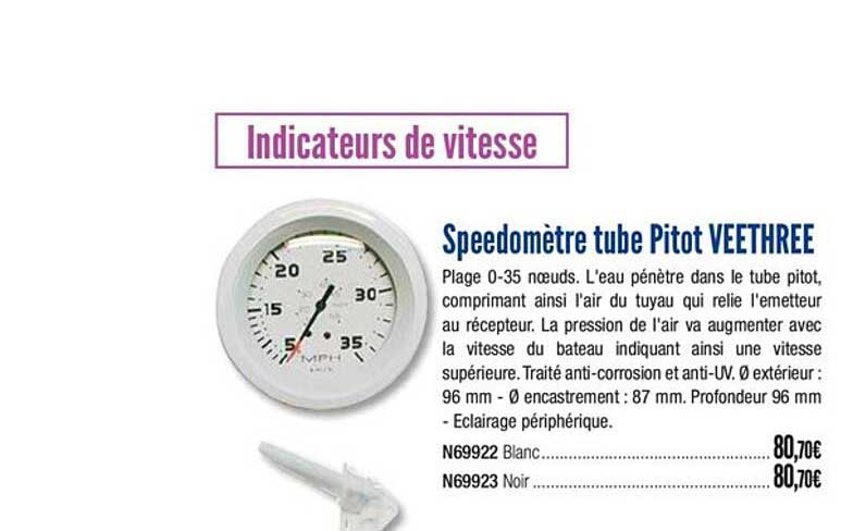 speedomètre tube pitot veethree