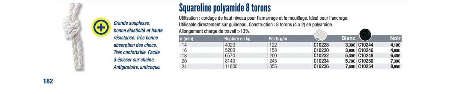 squareline polyamide 8 torons