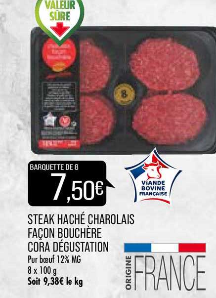 steak haché charolais façon bouchère cora dégustation
