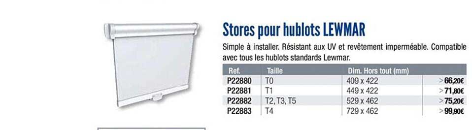 stores pour hublots lewmar