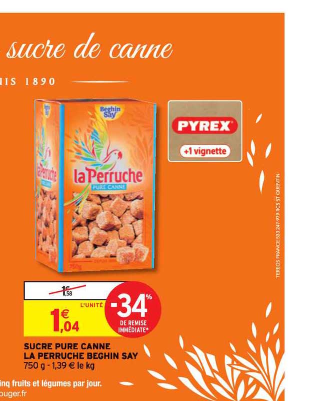 sucre pure canne la perruche beghin say
