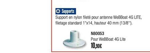 support en nylon fileté pour antenne webboat 4g lite