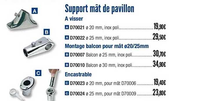 support mât de pavillon