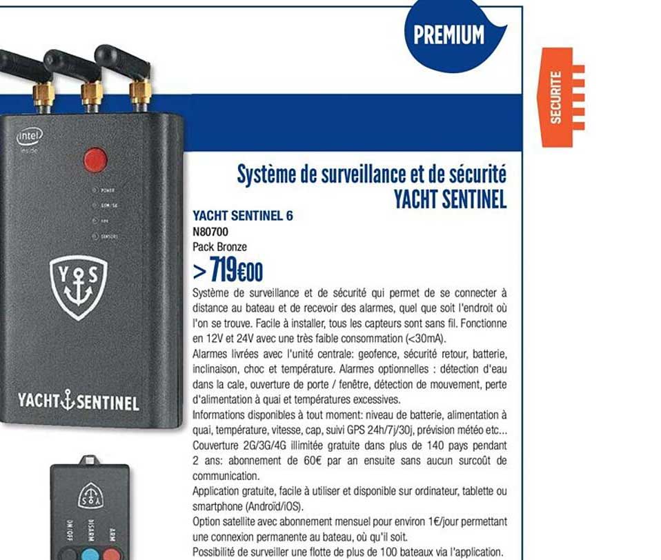 système de surveillance et de sécurité yacht sentinel