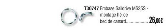 t30747 embase saildrive ms25s montage hélice bec de canard